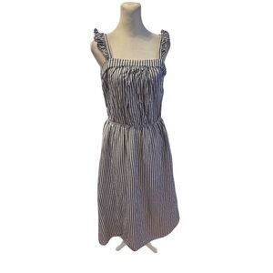 Old Navy Women's cotton linen Striped Sleeveless Midi Sundress Size M